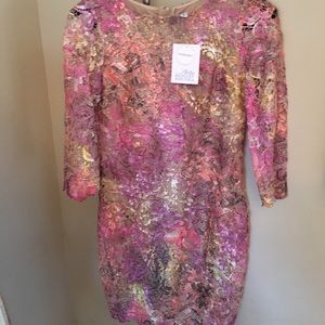 Belle BADGLEY MISCHKA.  Lace pink dress.